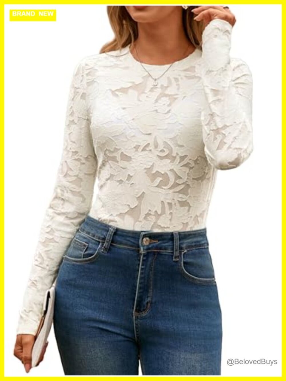 Mesh Long Sleeve See Through Lace Floral Blouse